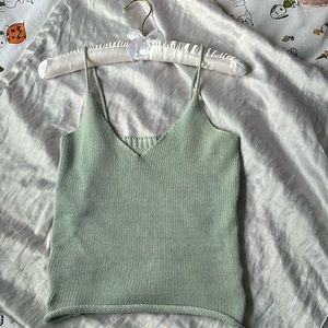 Made in Italy woven sea foam tank top